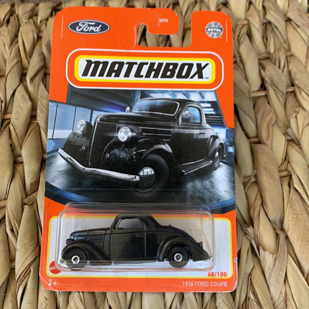 1936 Ford Coupe Matchbox 1930s Diecast Black Gangsta Car New Model 2022 Mattel